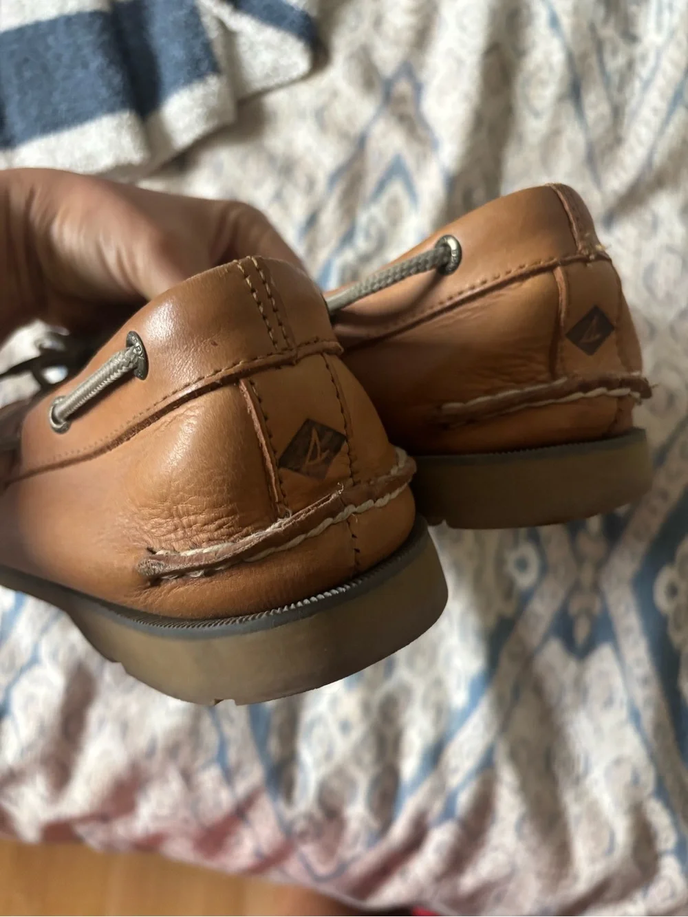 Sperry Cognac Leather Classic Moccasin Boat Shoes